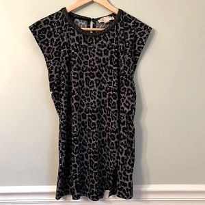 Michael by Michael Kors Cheetah Print Capped Sleeve Bouse Size L